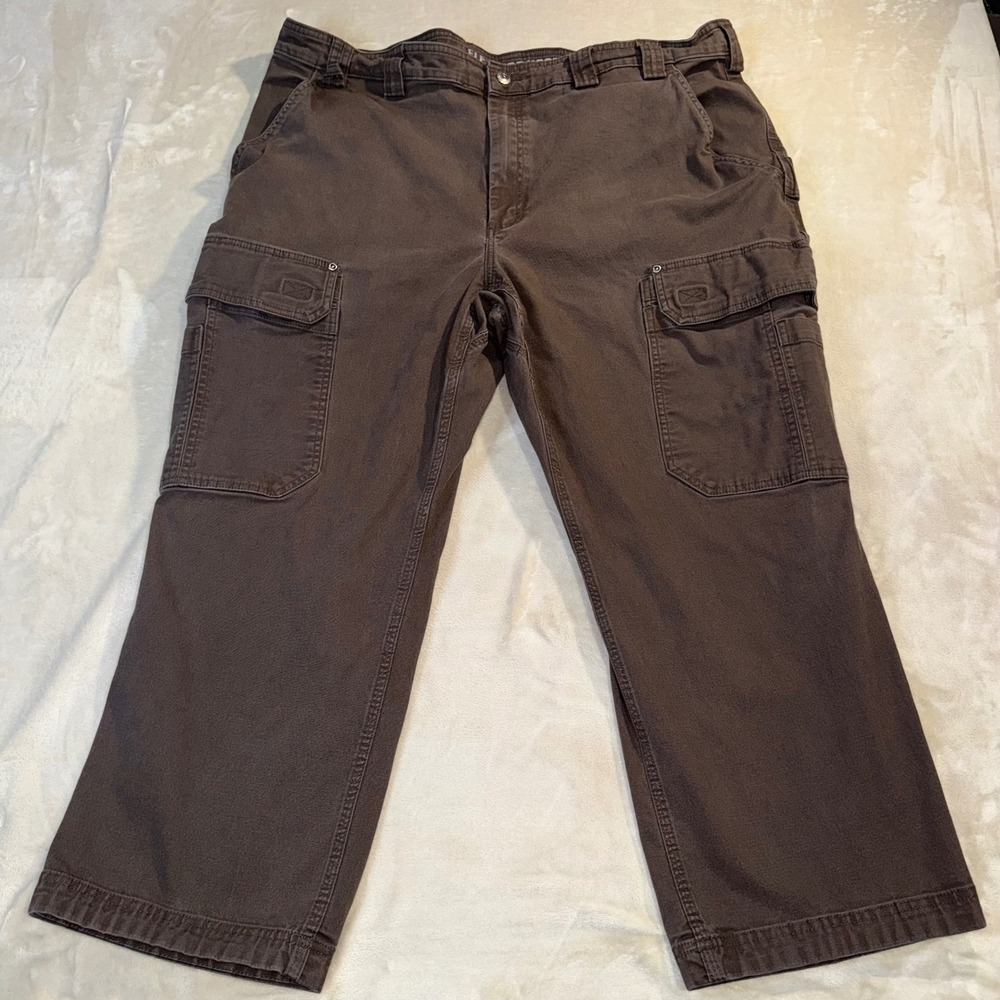 Duluth Trading Co Flex Fire Hose Cargo Pants Mens 46x28 Brown Work Trousers
